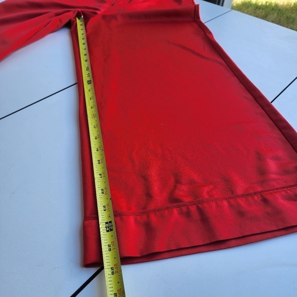 Express X Ladygang Women's Extreme Wide Leg Satin Pants Red Slimming Sz 10 - Picture 9 of 11